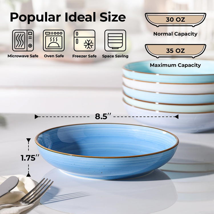 8.5'' Pasta Bowls Set of 6 (6 Count)