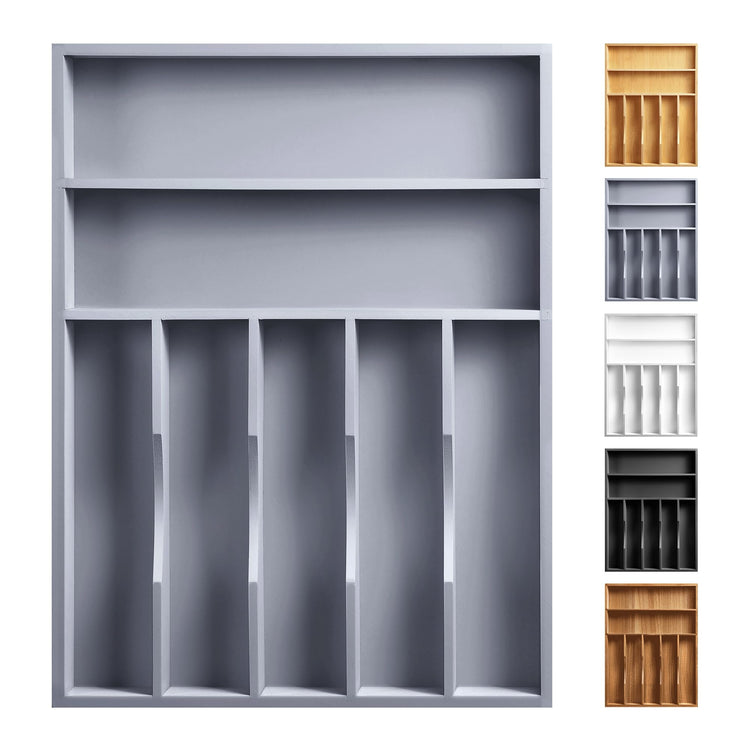 Kitchen Bamboo Silverware Organizer