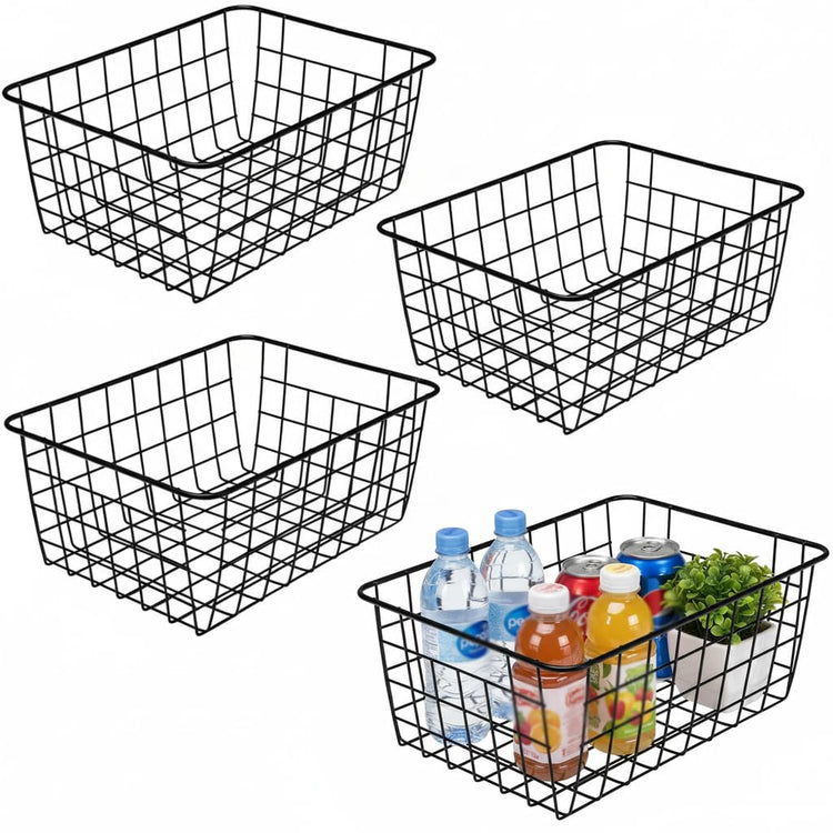 Wire Baskets with Handles (4 Count)