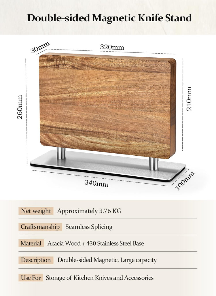 Strong Double Sided Magnetic Knife Block Without Knives