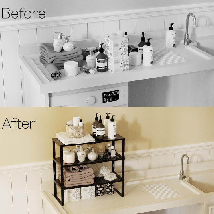 Heavy Duty Adjustable Metal Shelf Organizer (2 Count)