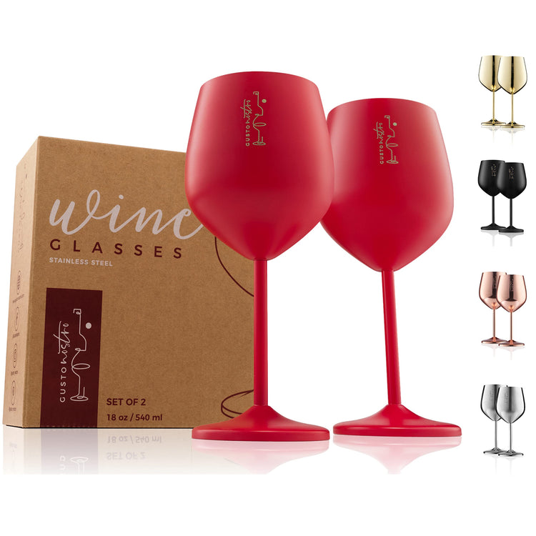 Valentine’s Day Gift Stainless Steel Wine Glass (2 Count)