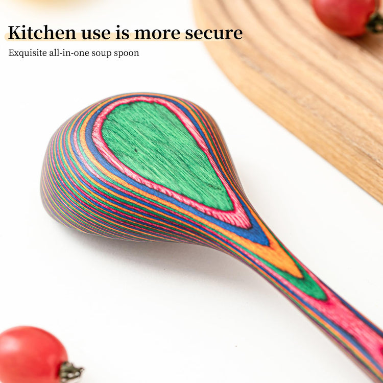 Pakkawood Rainbow Deep Soup Ladle with Spout