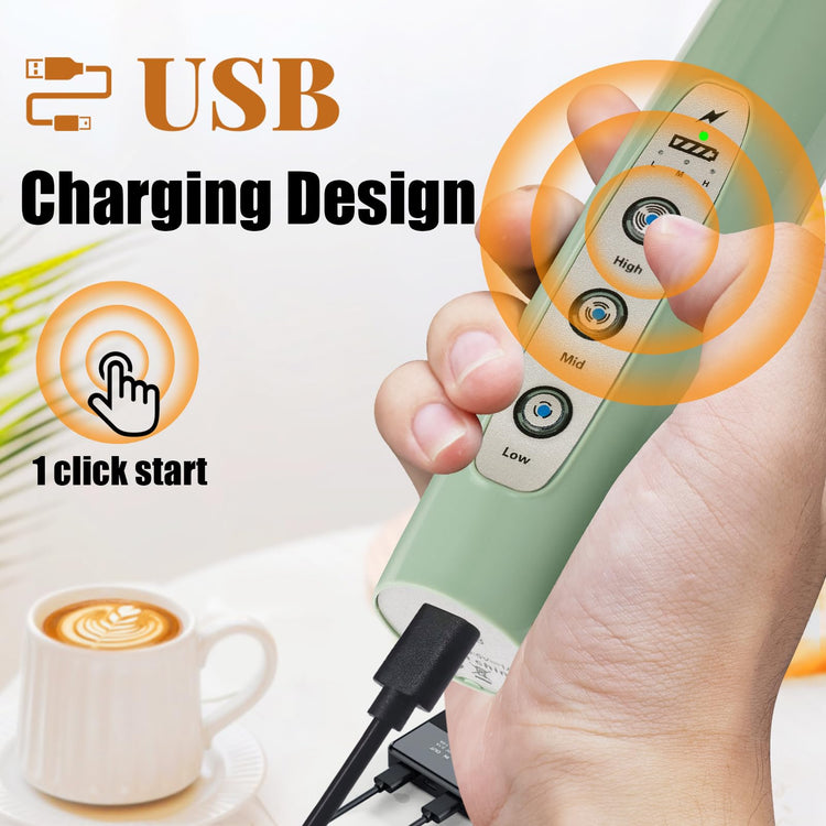 Granite Green Milk Frother Wand for Coffee