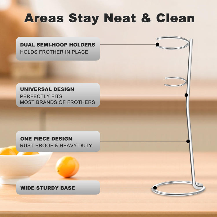 Powerful Milk Frother with Stand with Double Whisk