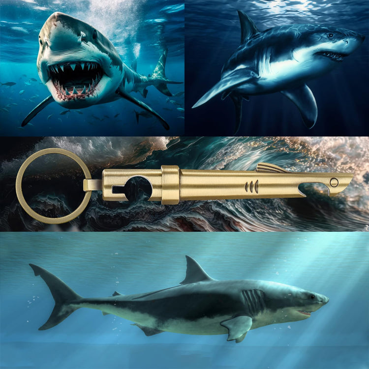 2-in-1 Shark Bottle Opener, Novelty Keychain Corkscrew Wine Opener, Beer Bottle Opener, Wine & Beer Gifts for Men, Father's Day Gifts, Christmas Gifts, Birthday Gifts, Bronze, KPQ2805