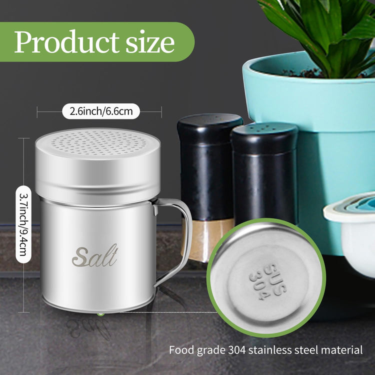 Stainless Steel Salt and Pepper Shakers Set (10 Ounce)