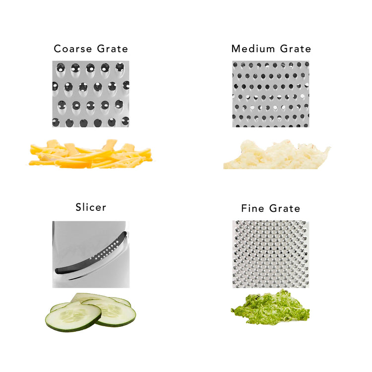 Gourmet 4 Sided Stainless Steel Box Grater for Fine