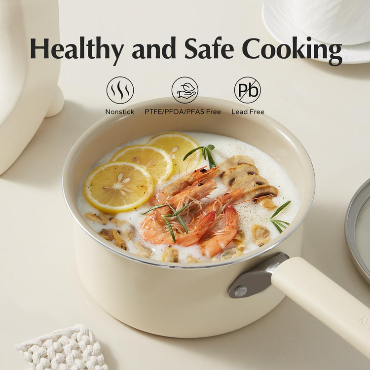 Ceramic Nonstick Saucepan with Lid