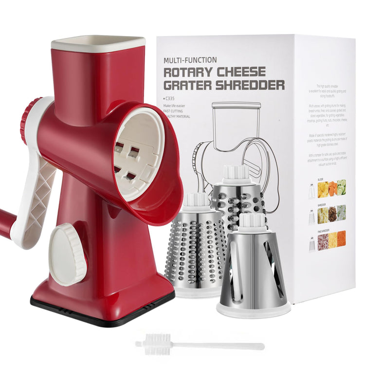 Cheese Grater Hand Crank Rotary Vegetables Shredder with Handle