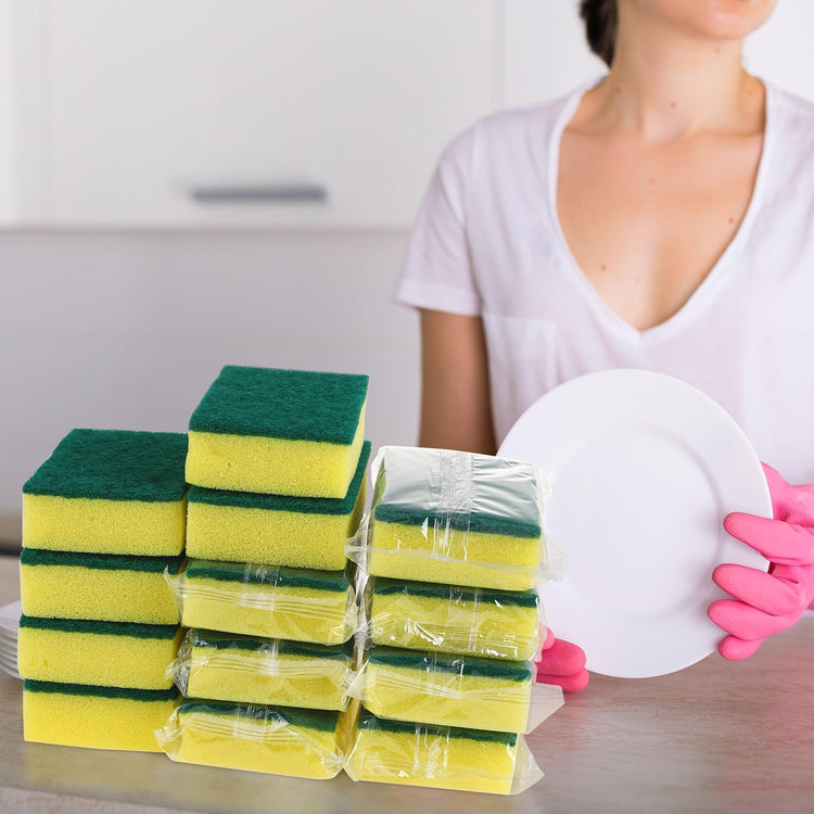 50 Pcs Individually Wrapped Sponges for Airbnb Apartment Green (50 Count)