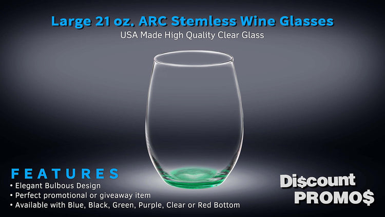 10 ARC Stemless Wine Glasses Set (10 Count)