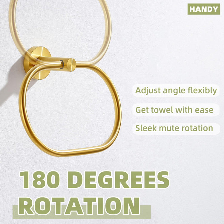 Brushed Gold Towel Ring for Bathroom Towel Storage