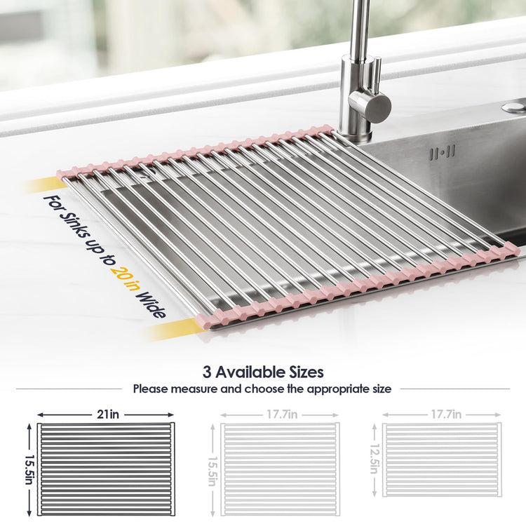 Roll Up Dish Drying Rack Over Sink