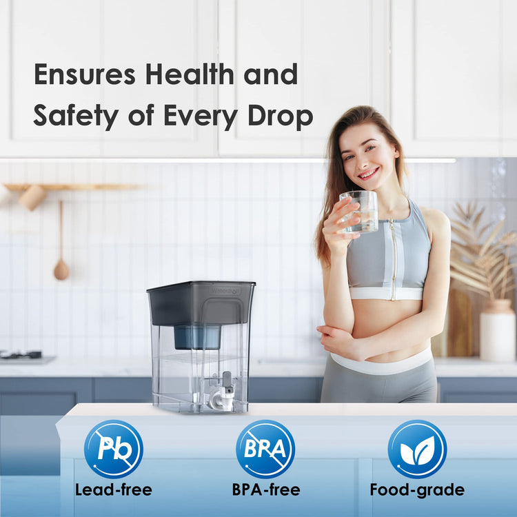 WFD-40L-A Water Filter Dispenser, Alkaline Filtration, Black