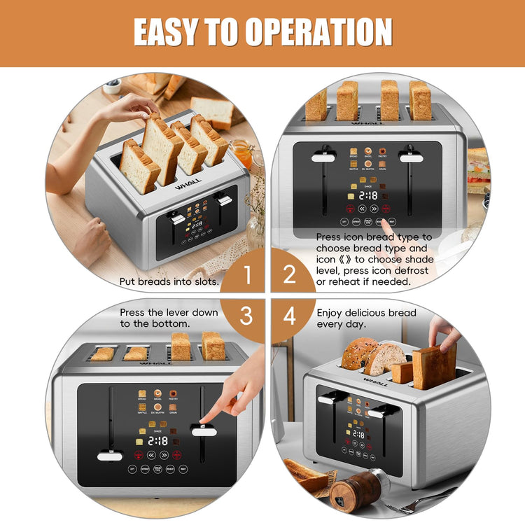4 Slice Touch Screen Toaster