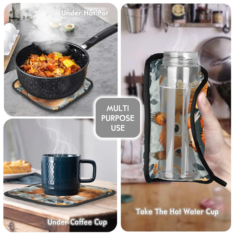 Squirrel Fall Oven Mitts and Pot Holders Sets (2 Count)