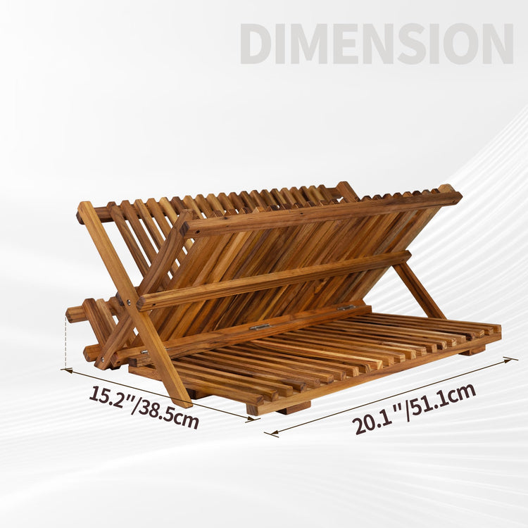 Large Teak Dish Drying Rack