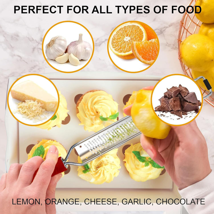 DESIGNED BY CHEFS ~ Premium Lemon Zester Grater With Perfectly Angled Teeth ~ Ideal for Citrus