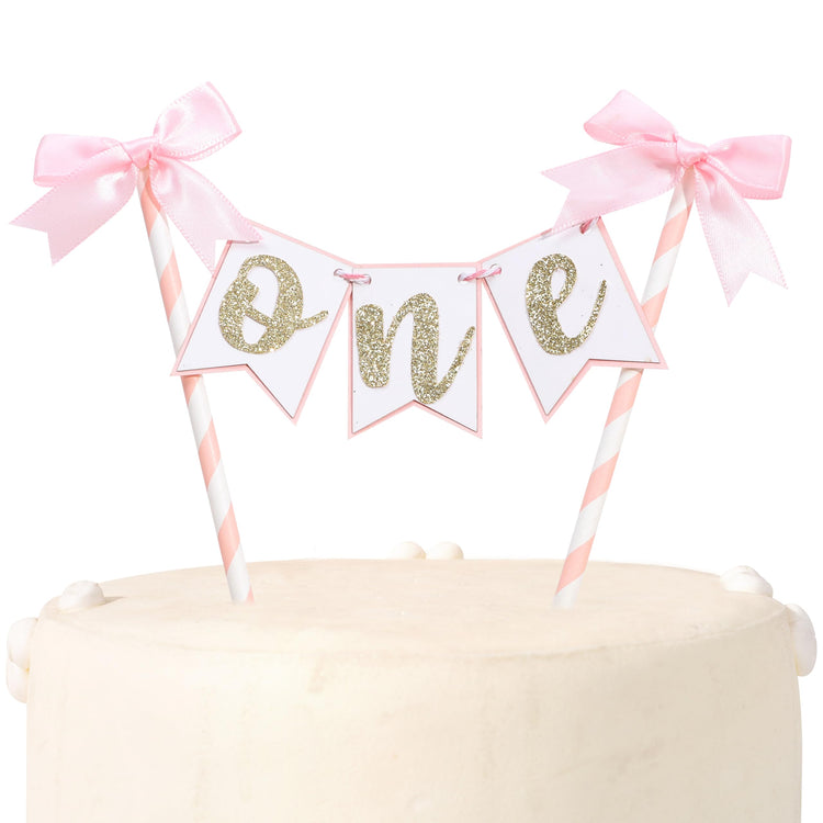 Pink Bow Ribbon Cake Topper