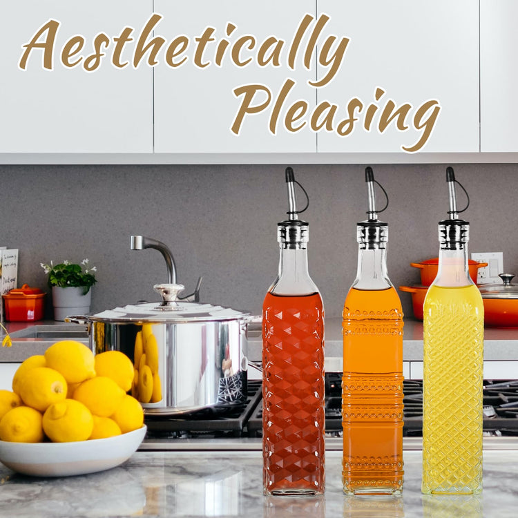 3 Pack Glass Oil Dispensers 500ML (3 Count)