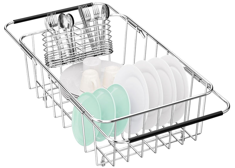 Small Dish Drainer Rack in Sink Adjustable