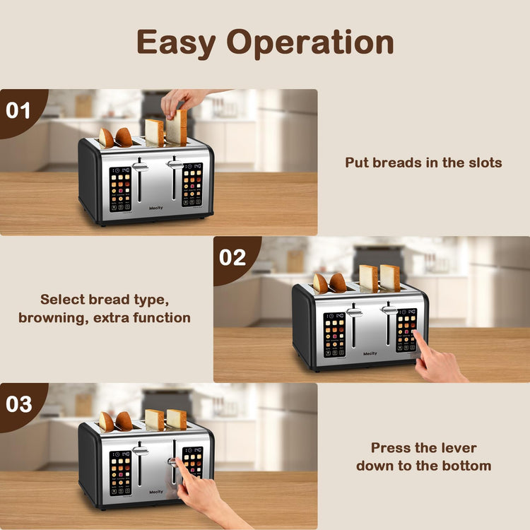 4 Slice Toaster with Touch Screen Control