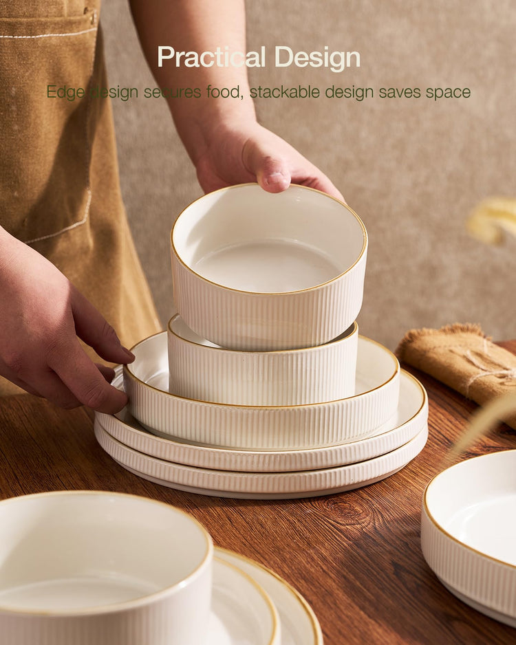Star Stoneware Dinnerware Sets for 8 (24 Count)