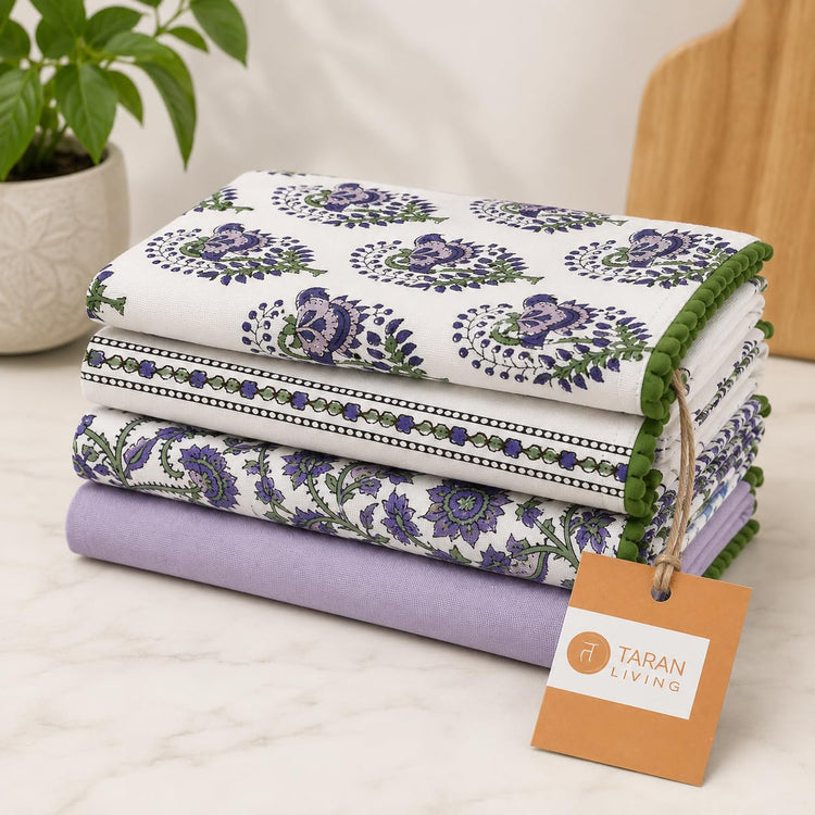 Printed Kitchen Dish Bar and Tea Towels Cotton (4 Count)