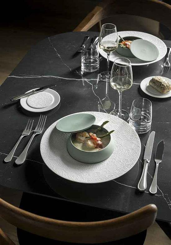 Degrenne Luxury French Cutlery Set - 5 Piece Silverware Set, Includes Forks, Spoons & Knife, Stainless Steel Flatware, Dishwasher Safe, Made in France - Verlaine Collection