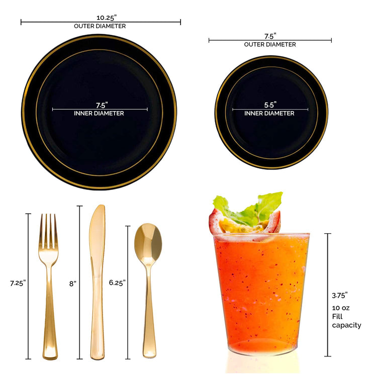 720 PCS Premium Plastic Dinnerware Set for 120 Guests