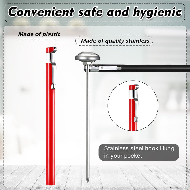 6 Pcs Stainless Steel Kitchen Dial Thermometer 5" (6 Count)