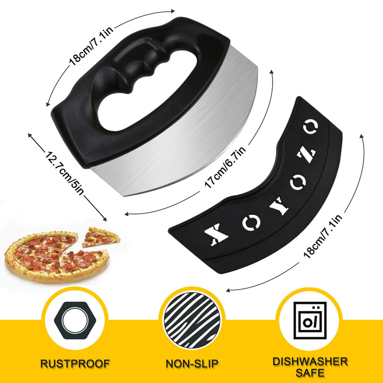 Pizza Cutter Salad Chopper Large Stainless Steel Blade with Cover