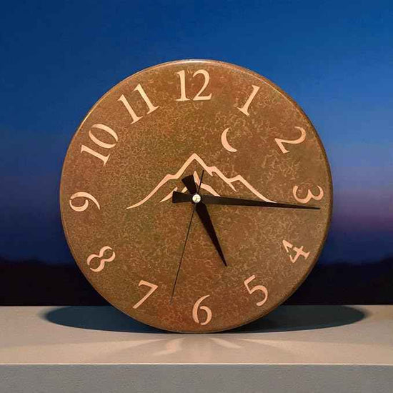 Handmade Pure Copper Wall Clock for Home Decoration, Decor Clock for Living Room, Bedroom and Kitchen, Rustic Decorative Mural Clock Art for Farmhouse (Rusty Landscape, 11)