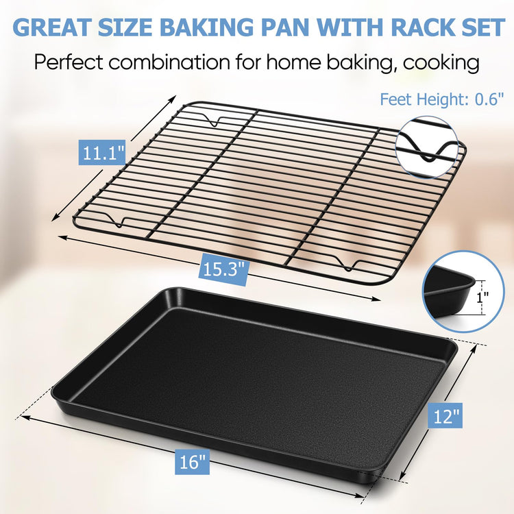 Nonstick Baking Sheet with Rack (4 Count)