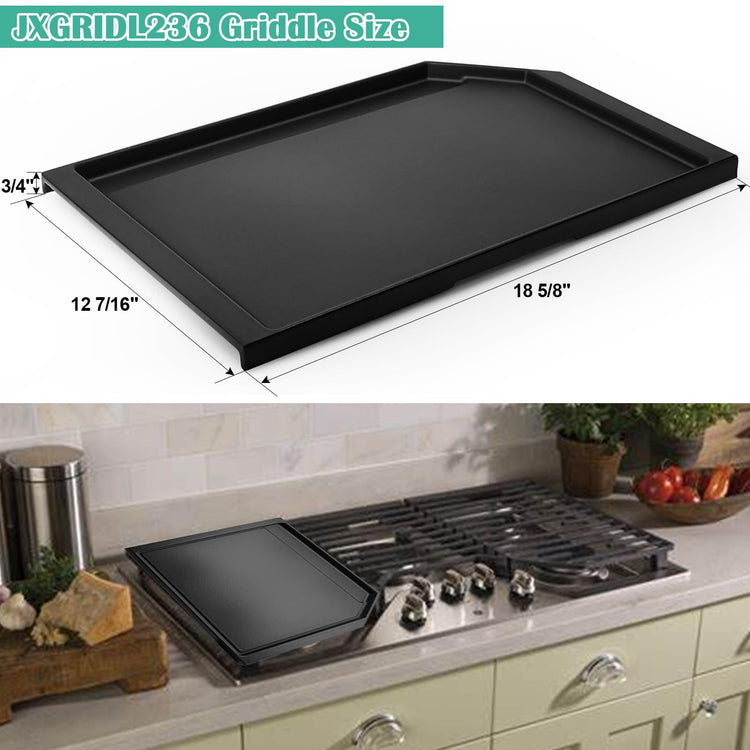 JXGRIDL236 Cast Iron Griddle Replacement for GE Gas Stove Top