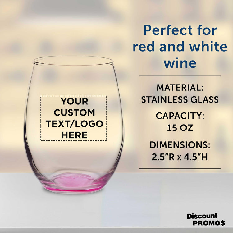 Custom Stemless Wine Glasses in Bulk by ARC Perfection (100 Count)