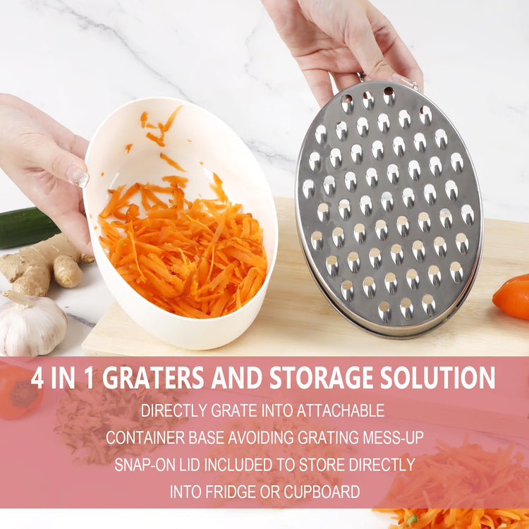 Cheese Grater Citrus Lemon Zester with Food Storage Container & Lid