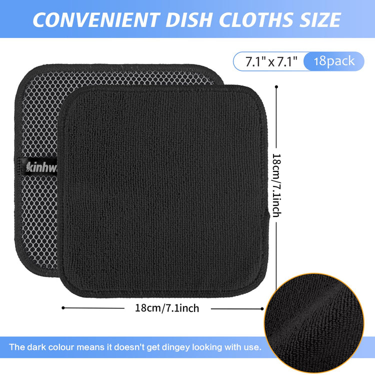 Dish Cloths for Washing Dishes with Scrub Side (18 Count)