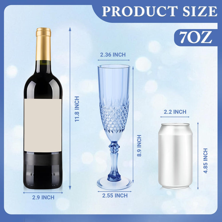 12 Pack Plastic Champagne Flutes (24 Count)