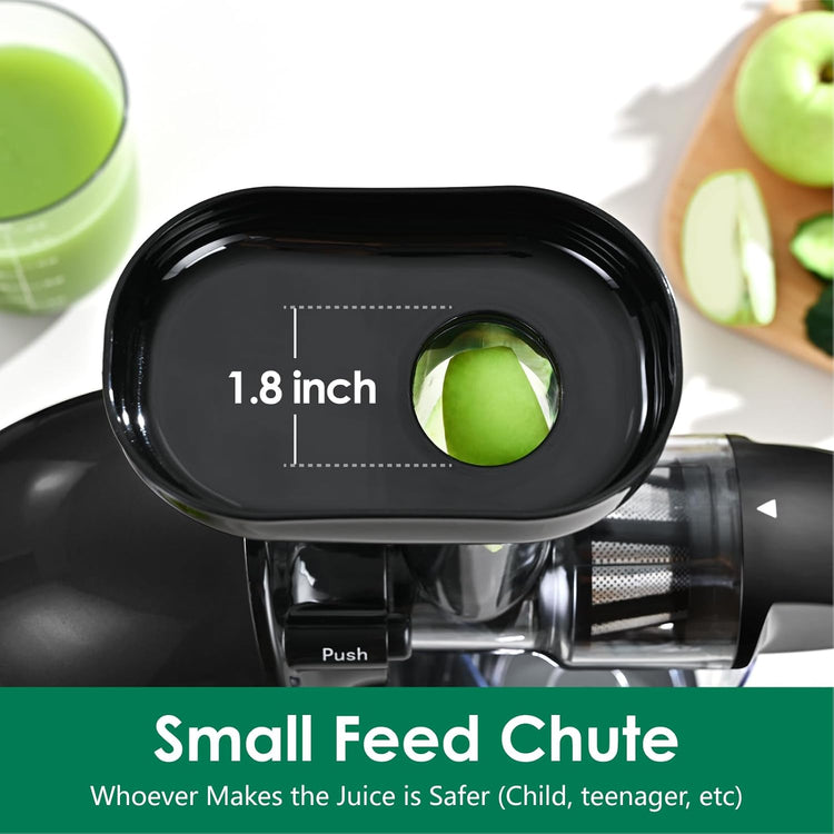 Slow Masticating Juicer,Brecious Cold Press Juicers with 2 Speed Modes & Quiet Motor,Juicers Machines Vegetable and Fruit with Reverse Function,Celery Juicer,BPA-Free,Easy to Clean (Black)