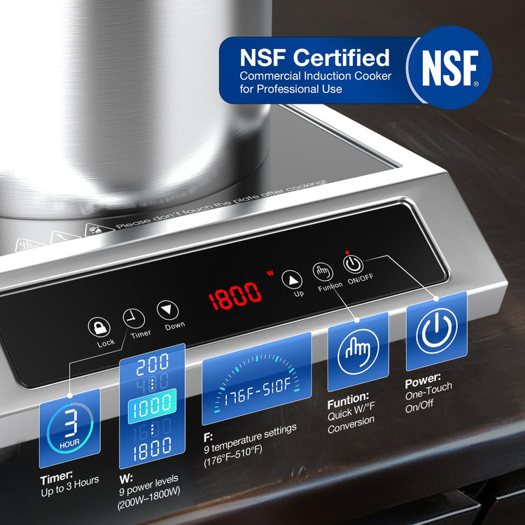 1800W Commercial Induction Cooktop