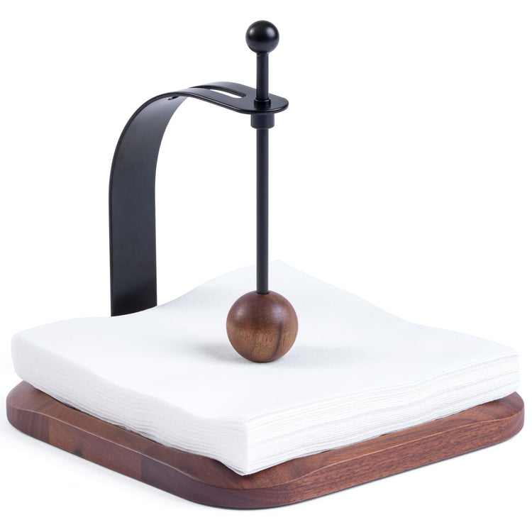 Black Walnut Wooden Napkin Holder for Table