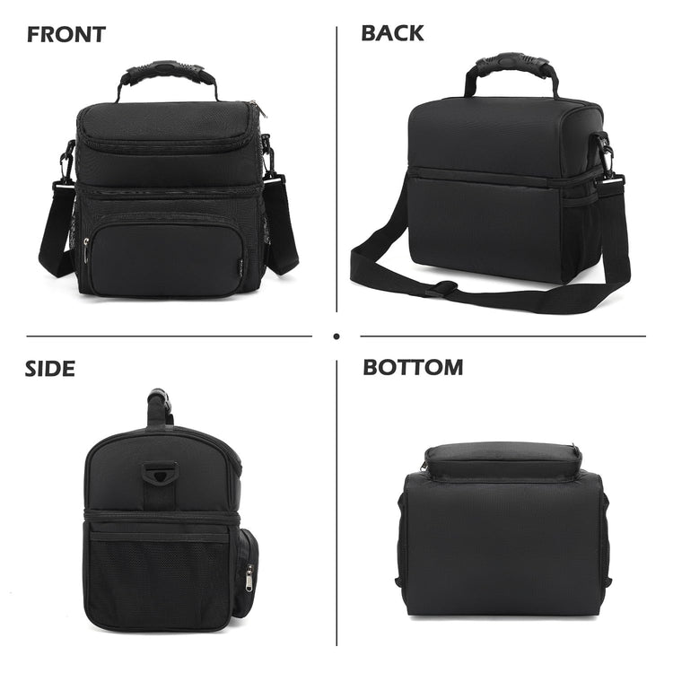 Double Layer Cooler Insulated Lunch Bag Adult Lunch Box Large Tote Bag for Men (2 Count)