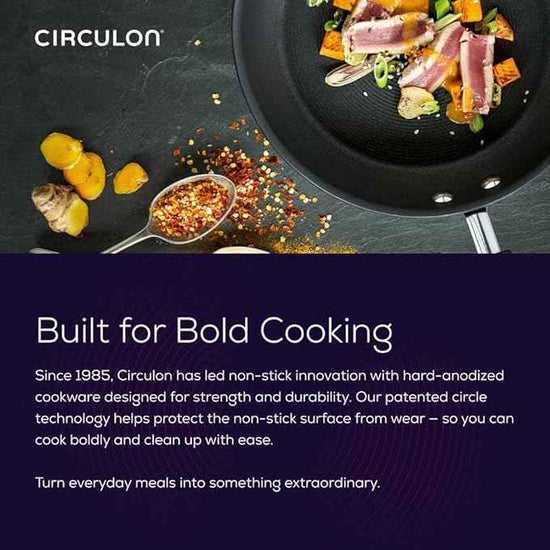Circulon Symmetry Hard Anodized Nonstick Frying Pan Set / Skillet Set - 10 Inch and 12 Inch, Black