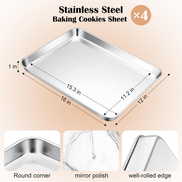 Stainless Steel Baking Sheet Set of 4 (4 Count)