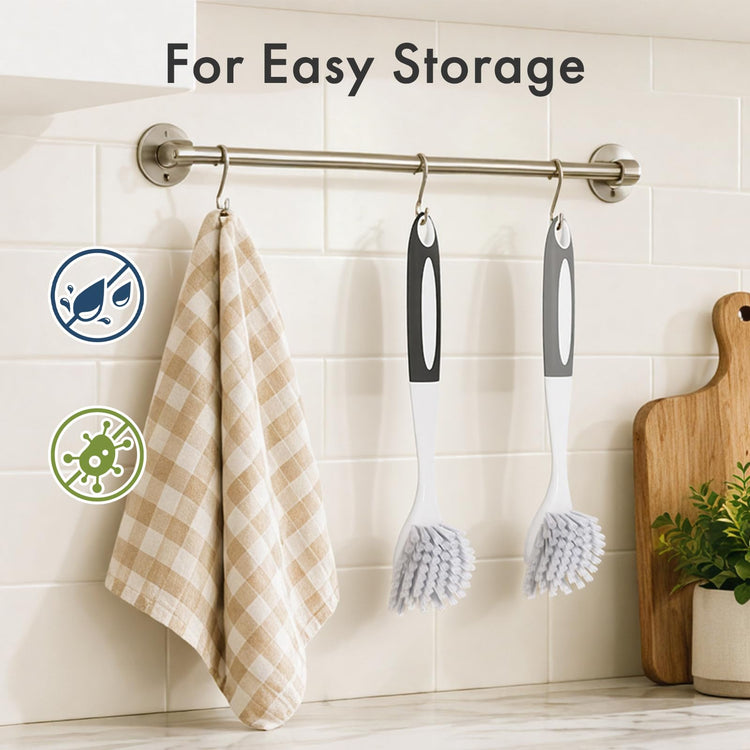 Dish Brush 2 Pack Dish Scrubber with Handle (2 Count)