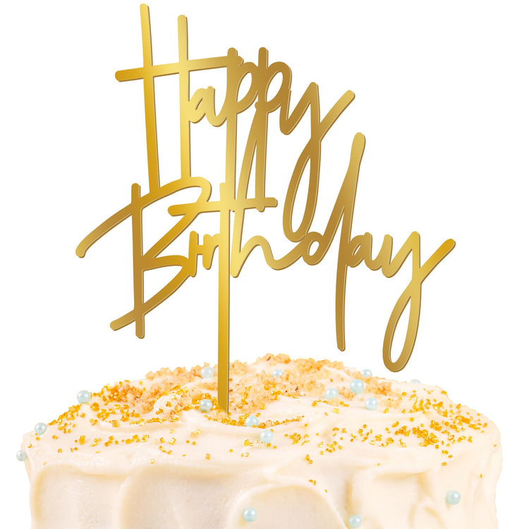 1PCS Gold Birthday Cake Topper