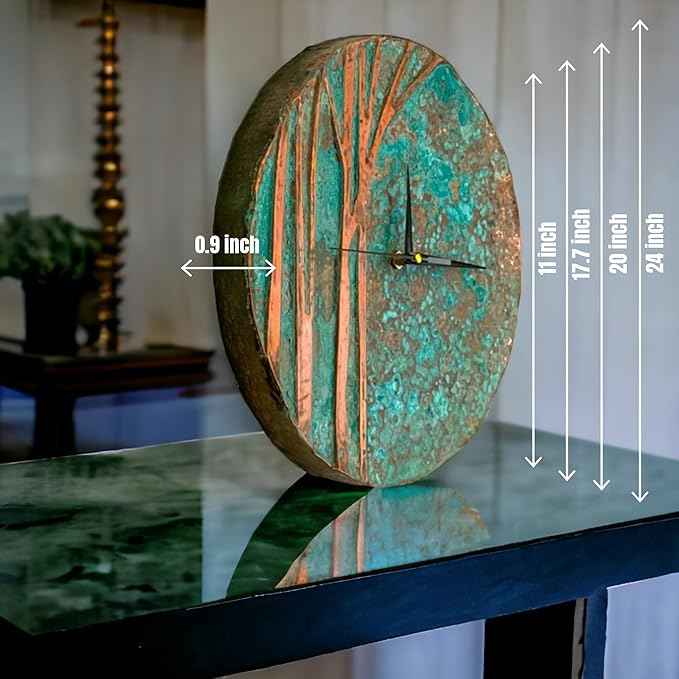 Handmade Copper Wall Clock Artisan Touch in Every Piece - Tree of Time Wall Decor Clock for Living Room, Office, Kitchen & Bedroom