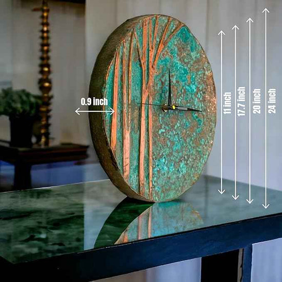 Handmade Copper Wall Clock Artisan Touch in Every Piece - Tree of Time Wall Decor Copper Clock for Living Room, Office, Kitchen & Bedroom (24 Inch)
